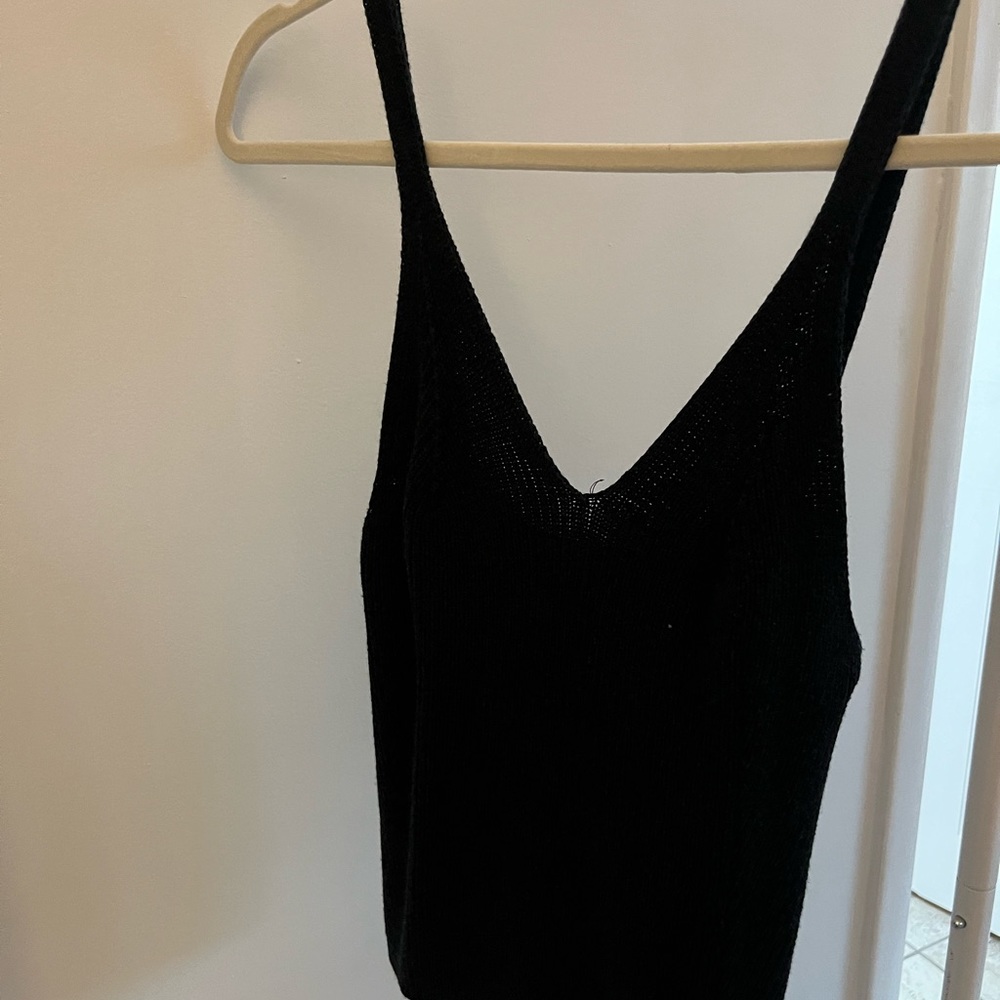 Anthropologie black knit tank top